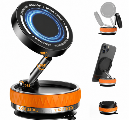 Magnetic Car Phone Holder,360°Adjustable Dashboard Mount with Mounting Pad