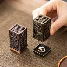 Square Alloy Incense Burner Holder – Chinese Plum Aromatherapy Ornament
