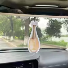 Luxury Gilt Glass Car Perfume Bottle Air Vent Clip & Hanging Fragrance Diffuser