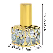 10ml Cube Gold Glass Perfume Atomizer Bottle – Refillable Travel Spray