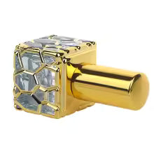 10ml Cube Gold Glass Perfume Atomizer Bottle – Refillable Travel Spray