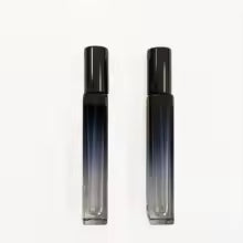 Gradient Blue Glass Perfume Bottle Set – 50ml Refillable Spray Bottle with 10ml Travel Atomizer