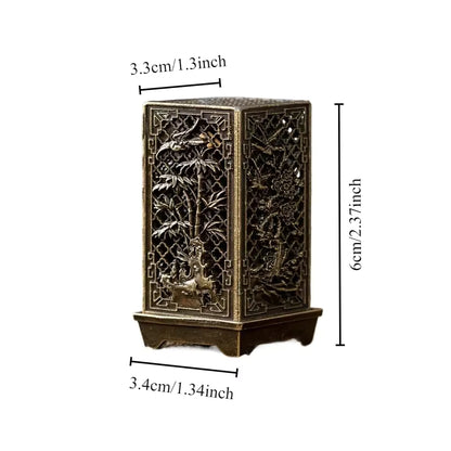 Square Alloy Incense Burner Holder – Chinese Plum Aromatherapy Ornament