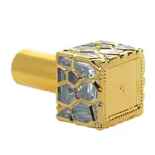 10ml Cube Gold Glass Perfume Atomizer Bottle – Refillable Travel Spray