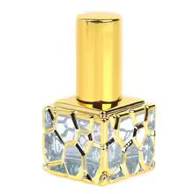 10ml Cube Gold Glass Perfume Atomizer Bottle – Refillable Travel Spray