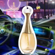 Luxury Gilt Glass Car Perfume Bottle Air Vent Clip & Hanging Fragrance Diffuser