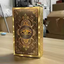 Spanish & English Golden Foil Tarot Cards – 78-Card Divination Deck with Bilingual Guidebook (12 × 7 cm)