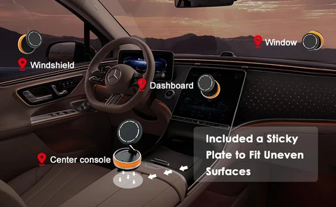 Magnetic Car Phone Holder,360°Adjustable Dashboard Mount with Mounting Pad